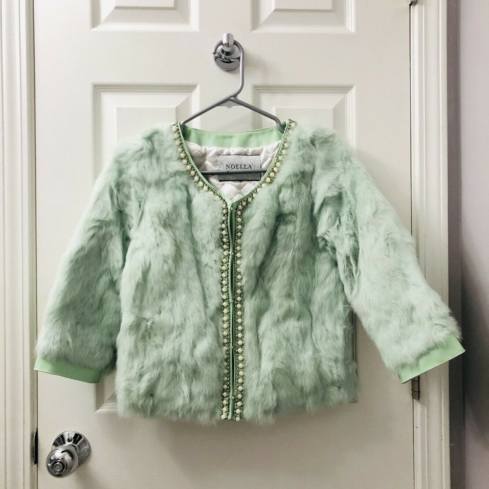 Genuine Rabbit Fur Coat Women’s Mint